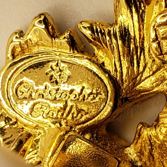 Christopher Radko 3 Trio Poinsettia Bunch Clip On Earrings - Picture 3 of 7